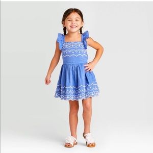 Toddler Girls Woven Eyelet Dress
